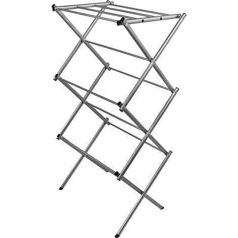 3 Tier Metal Clothes Airer Towel Laundry Folding Dryer Concertine Indoor Outdoor