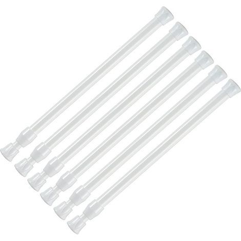 Tringle Rideau Sans Percage. Lot de 6 Tringles Extensibles 18-28cm. Tringles à Rideaux Pour armoire. bibliothèque. Armoires. Bricolage. Cuisine (1/5)
