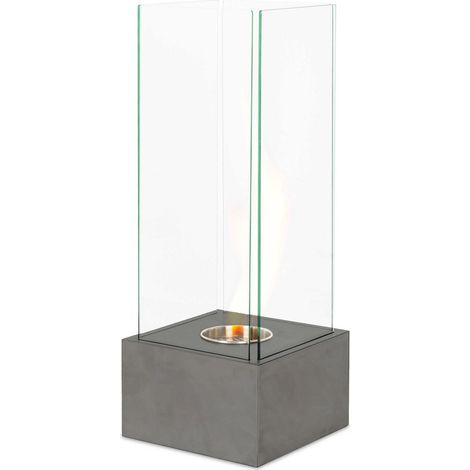 Camino a Bioetanolo da Pavimento 25x25x65 cm Grigio (1/4)