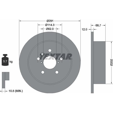 Lot de 2 Disques de frein Textar 92144203 TOYOTA 4243108030 4243128090