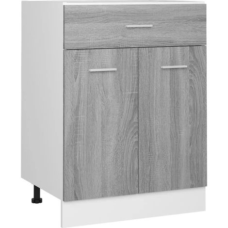 Armario de cocina de diseño moderno con cajones 60 x 46 x 81,5 cm en madera gris Sonoma 020048197 (1/5)