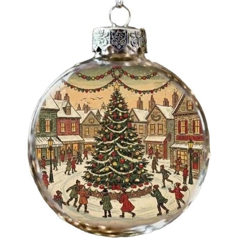 Weihnachtsbaumschmuck aus Acryl im Vintage-Design, bruchsicher, einfach aufzuhängen, mehrfarbig (1/5)