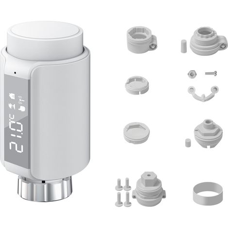 Termostato de radiador TRV Zigbee: válvula de calefacción inteligente con control mediante aplicación, requiere un concentrador Zigbee 3.0, compatible con Alexa y Home Assistant, Tuya y la aplicación