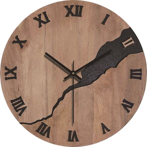 【Maison connectée】30cm Vintage Horloge Murale Rustique, silencieuse en Bois Cadran Horloge minuteur pour la Maison Salon Chambre Bureau Café Bar Decor (1/5)