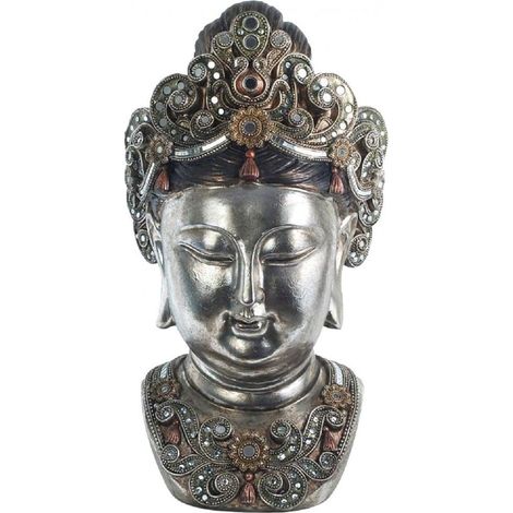 Grande Statue en résine tête Bouddha 60 cm