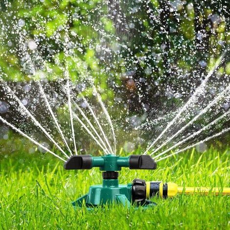 Arroseur de jardin oscillant - Arroseur d'eau réglable à 3 bras rotatif à 360 degrés - Arrosage des plantes de pelouse sur de (1/5)