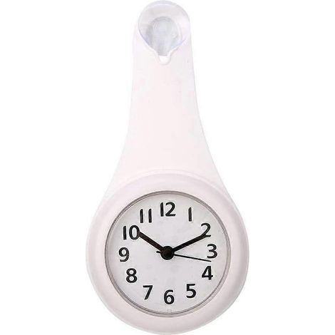 Petite horloge de salle de bain, horloge numérique murale pour salle de bain, cuisine, chambre (blanche) (1/5)