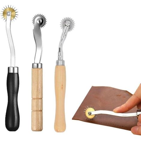 Roue De Traçage - Acier Inoxydable Et Bois - Pour Transfert De Patron Sur Tissu Papier Cuir - Lot De 3 Tailles (1/5)