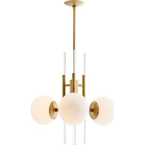 Suspension design élégance dorée et verre chic - Or et blanc avec touche de transparence