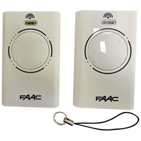 FENOPLASTICADeux télécommandes FAAC XT2 à deux canaux 433 MHz, blanches, émetteurs SLH LR d'origine à code tournant (1/4)