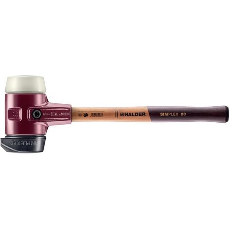 HALDER SIMPLEX Schonhammer Ø 80 mm Gummi / Nylon mit Standfuß und Termpergussgehäuse (1/5)