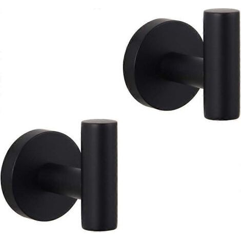BARKBUSTERS Lot de 2 crochets de salle de bain en acier inoxydable SUS 304 noir mat (1/5)