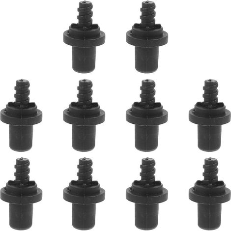 Adaptateur de Tête de Brosse de Toilette à Verrouillage Automatique Noir, Embout Fileté en Plastique, Kit de Réparation 10 Pièces pour Accessoires Brosse WC (1/5)