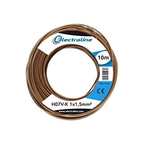 Electraline 15081 Cavo N07V-K, Sezione 1x1.5 mm, 10 mt, Marrone (1/2)