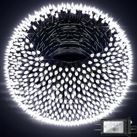 50 m chaîne lumineuse LED, 1000 lumières, 8 modes d'éclairage, étanche IP44, pour jardin, terrasse et décoration festive