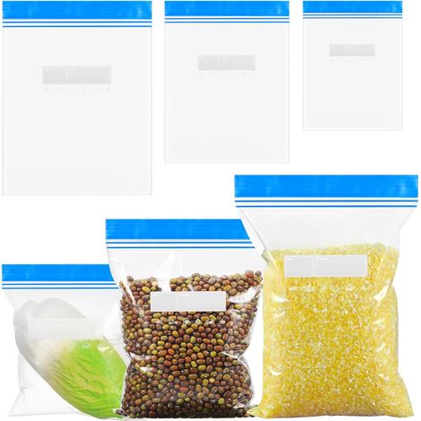 70 x Reusable Zip Freezer Bags, Resealable Zip Bag, Reusable Ziplock Freezer Bag for Sandwiches, Vegetables, Fruits, Meat, Cereals (3 Sizes) (1/5)