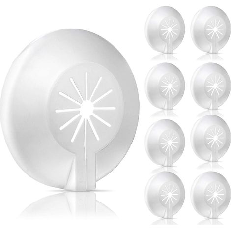 Lot de 8 rosaces pour radiateur Cache-tuyau Rosace à rabat en plastique pour diamètres de 14 à 29 mm ultr (1/4)