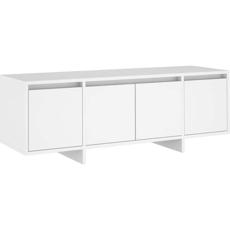 vidaXL Mueble para TV madera contrachapada blanco 120x30x40,5 cm (1/2)