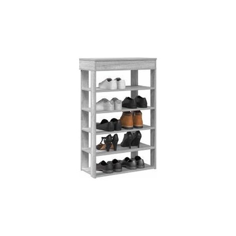 Étagère à chaussures sonoma gris 60x30x98 bois d'ingénierie (1/5)