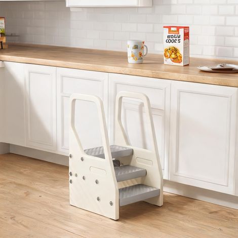 Marchepied enfant 3 marches évolutif gris HDPE stable en HDPE (1/5)