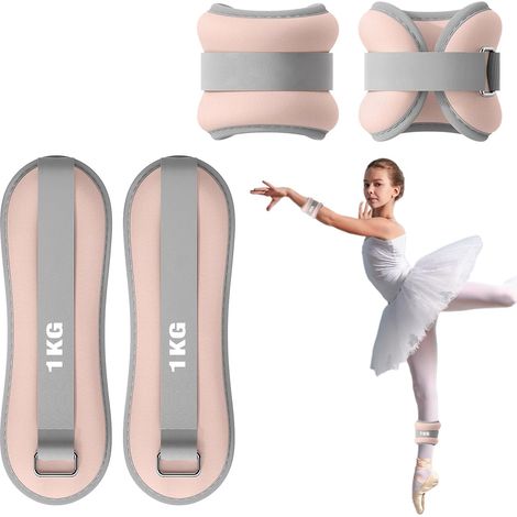 2PCS Brassards de Poids Cheville, Poignets de Poids pour Pied/Poignet - Lestes de Cheville Adaptés aux Débutants et Enfants pour Exercices de Danse, Marche, Jogging et Fitness (1/5)