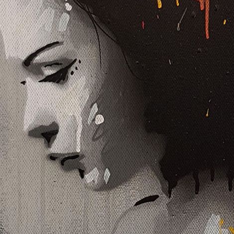 Geisha - Quadro Canvas Contemporaneo su telaio in legno - Misura: 50x70 cm (1/4)