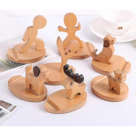 Support en bois pour smartphone (tigre) - 1 pièce