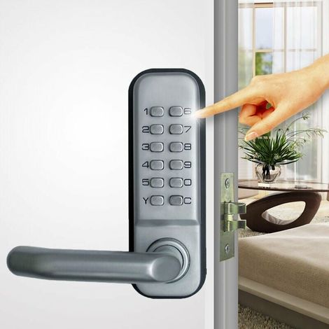 Serrure à code mécanique étanche, serrure de sécurité à code à combinaison de 1 à 11 chiffres, serrure de porte mécanique à combinaison sans clé pour porte de bureau en bois (1/5)