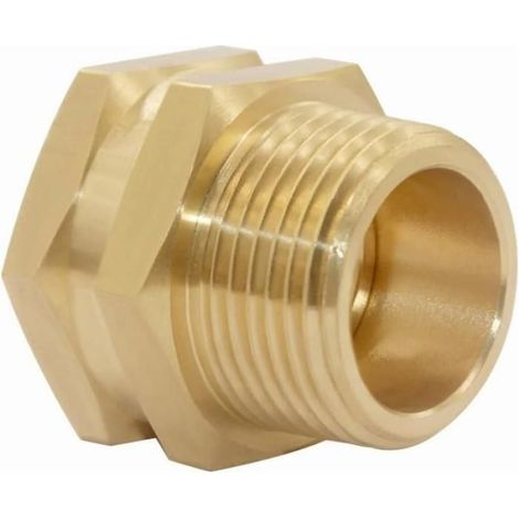 Lot de 4 adaptateurs de tuyau en laiton 3/4 pouce, filetage mâle NPT vers femelle GHT, arrosage et plomberie (1/4)