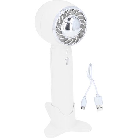 Ventilateur de Bureau USB Rechargeable 2000mAh - Ventilateur Portable pour Voyage, Blanc (1/5)