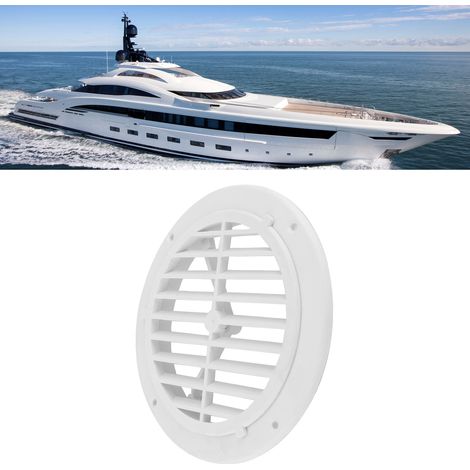 Bouches d'aération marines 164mm réglables pour bateaux, yachts, camping-cars et salles de bain, couleur blanche.