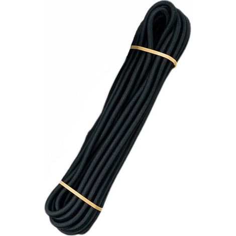 Corda Elastica Nera 6mm x 10m, Gommata e Resistente