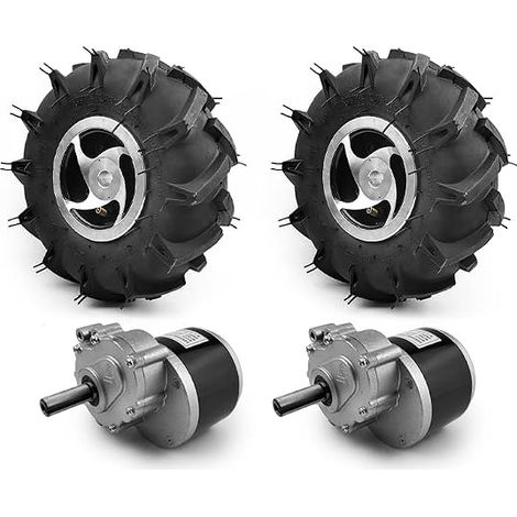 Kit de Roues à Double entraînement pour matériel agricole, horticulteur, Chariot à Main, Pneu 25,4 cm, 24 V 500 W (1/5)