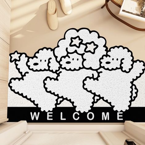 LAN Cerceau en soie Chien Moderne 4060cm Tapis de sol bouclé résistant et durable à l'usure, à motifs d'animaux de dessin animé, découpable, grattant la boue et enlevant la saleté, tapis d'entrée anti (1/5)