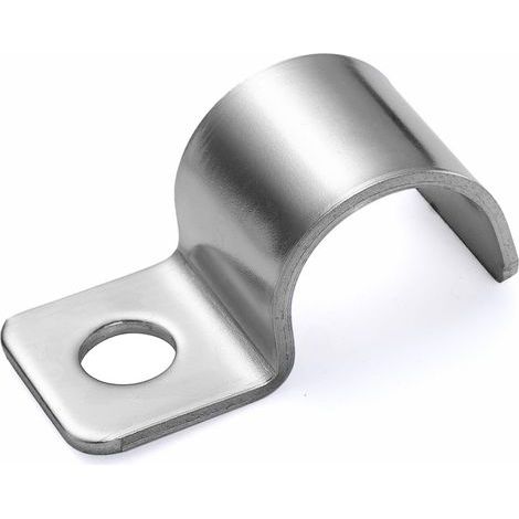 20 Pièces Fixation Grillage Rigid,U-Collier De Serrage Lourd Un Trou Acier Inoxydable Fixation Grillage Rigide Sur Mur Pour Installation De Câble L'Intérieur Et L'Extérieur Ø 14 mm (1/5)