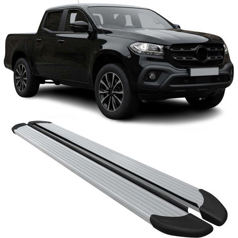 Marchepieds Latéraux Compatible avec Mercedes Classe X 2017-2024 Aluminium Argent 2Pcs (1/5)