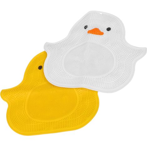 Lot de 2 tapis bain en silicone avec ventouses antidérapantes pour la douche et salle , massage d'ex