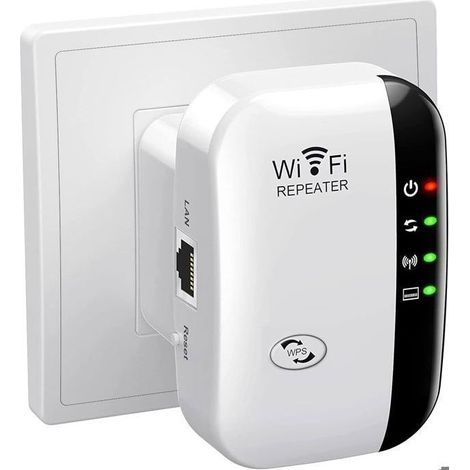 Répéteur WiFi Puissant 300Mbps Amplificateur WiFi 2.4GHz WiFi Range Booster WiFi Répéteur Extenseur sans Fil avec Port Ethernet (1/5)