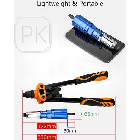 Adapter für elektrische Bohrmaschine, Nietpistole, abnehmbarer Griff, 3/32"-Akku-Nietwerkzeug