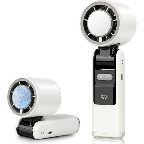 Ventilateur portable à main, vitesse réglable de 1 à 100, mini ventilateur turbo rechargeable par USB, batterie intégrée de 4000 mAh, affichage numérique LED, ventilateur personnel pour bureau, voyage (1/5)