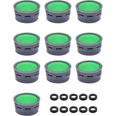 Set of 10 tap filters, including 10 sets of seals and 10 filter cartridges for tap aerators. (1/5)