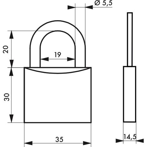 THIRARD - Lot de 2 cadenas TYPE 1, intérieur, 35mm, anse acier cémenté, 4 clés, s'entrouvrant - THIRARD (1/3)