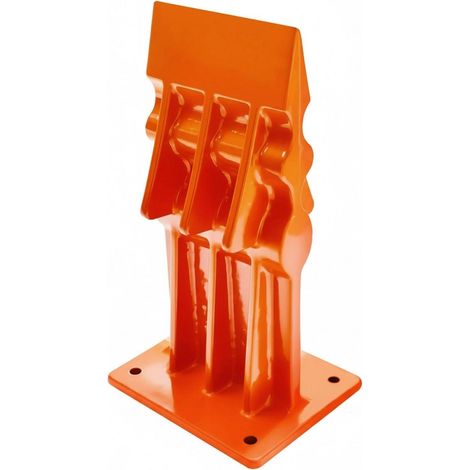 Fendeur à bois manuel pour bûches petites et moyennes 18 x 10 x 8 cm design robuste en acier orange (1/4)