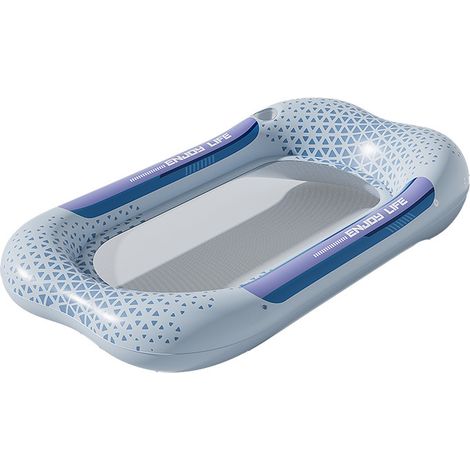 Aufblasbares schwimmendes Bett in Form eines Bettes, 151 × 78 cm, farbe Nebelblau, für Schwimmbad, Garten oder Strand, bequem und tragbar, ideal für den Sommer