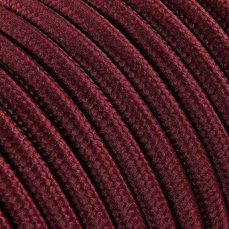 Fil Électrique Tissu Bordeaux 2x0,75mm² - Câble Électrique Textile de Qualité