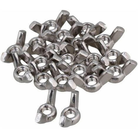 100PCS Stainless Steel Butterfly Nuts Wing Nuts Ear Bolt Clamping Tools for DIY - M4 (1/5)