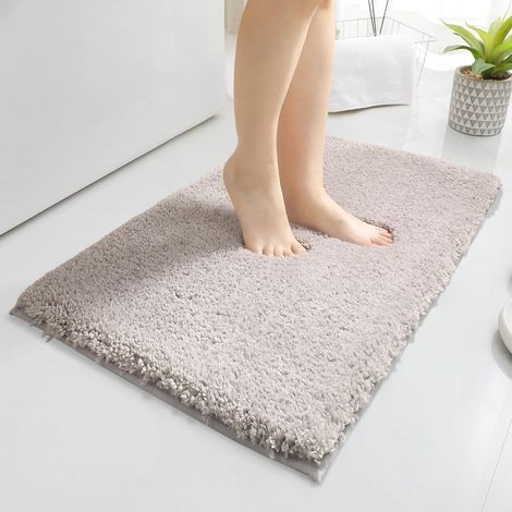 Badematte, Mikrofaser, rutschfest, saugfähig, weich, für Badezimmer, Dusche, Eingangsbereich (1/5)