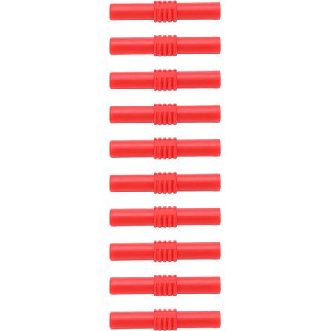 10pcs Connecteur Banane Femelle-Femelle 4mm Isolé, Rallonge Double Douille à Banane pour Appareils Électroniques Rouge (1/5)