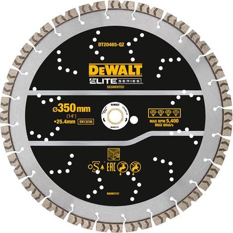 DEWALT DT20465-QZ Elite Series Rebar Concrete Diamond Wheel 350 x 25.4mm (1/3)
