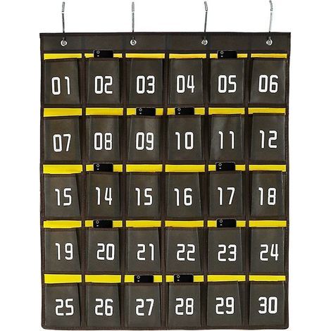 tableau de poche numéroté pour articles divers de salle de classe, support de téléphone portable, organisateur suspendu à porte murale (1/5)